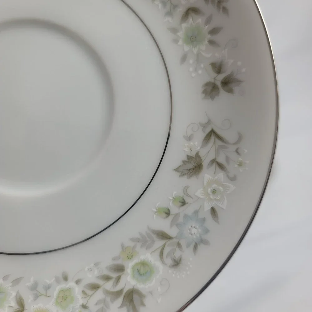 FOUR Imperial China Wild Flower Cup & Saucer Sets Green Blue & White Flowers
